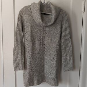 White House Black Market Gray Knit Cowl Sweater